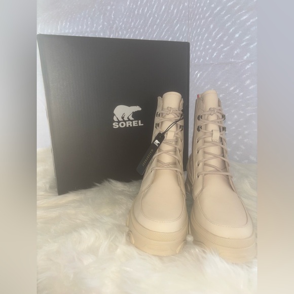 BRAND NEW SOREL BREX BOOT LACE WP Bleached (Ceramic/Optimized Orange) W 8.5 US - Picture 2 of 14